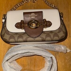 Coach Brie Shoulder Bag In Colorblock Signature Canvas with Gold Accents
